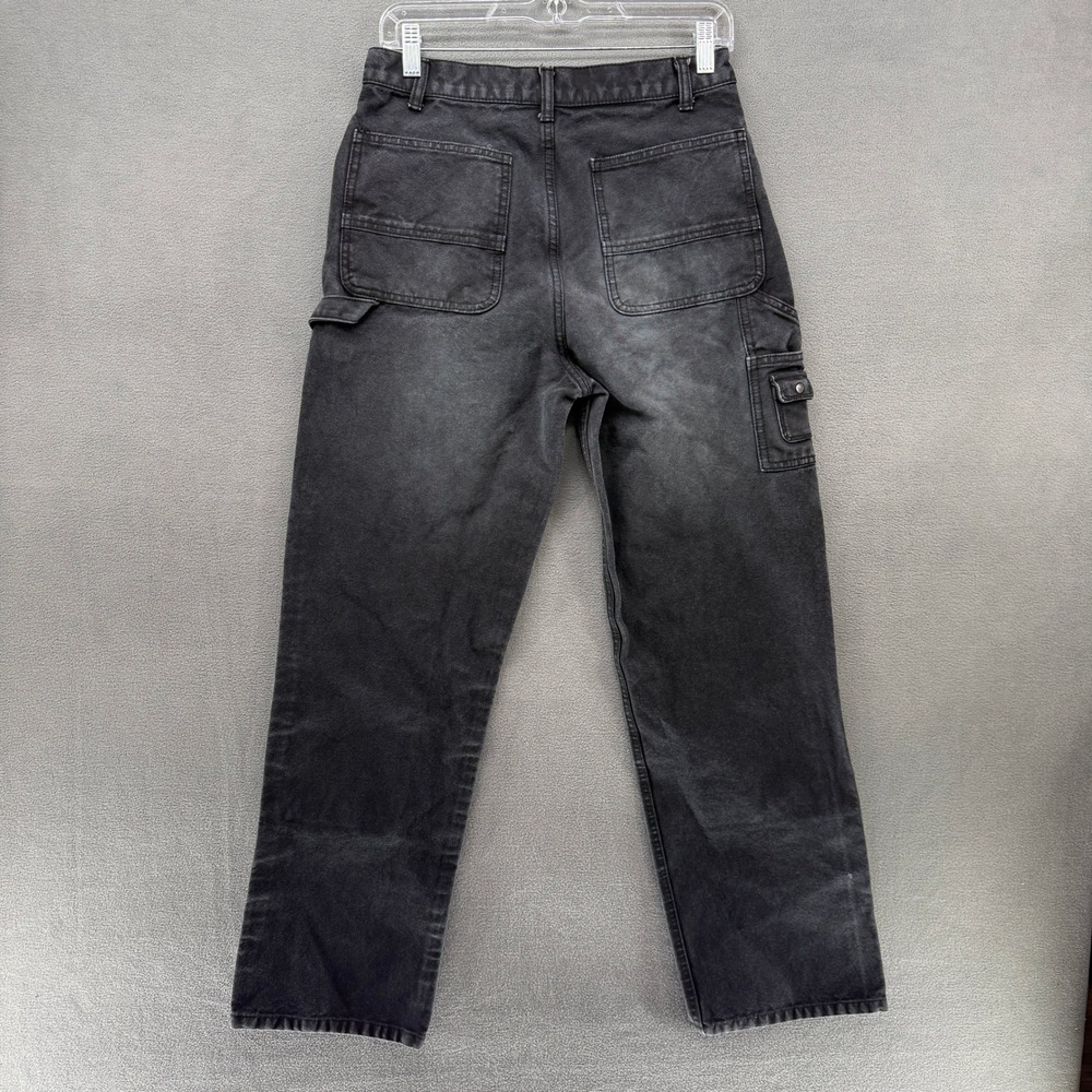Elwood Carpenter Pants Mens 28 Washed Black Double Knee Straight Leg Durable